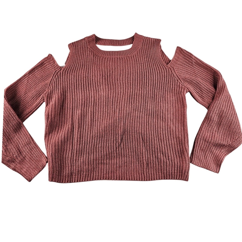 Full Cirde Trends Cutout Shoulder Knit Sweater‎ Women Medium Trendy Long Sleeve